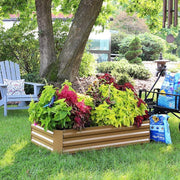 48 in. Brown Rectangular Galvanized Steel Raised Beds (2-Pack)