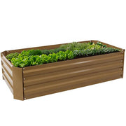 48 in. Brown Rectangular Galvanized Steel Raised Beds (2-Pack)