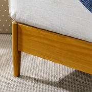 Brown Wood Frame Queen Platform Bed