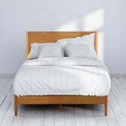 Brown Wood Frame Queen Platform Bed