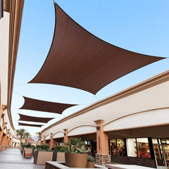 9.5 ft. x 9.5 ft. 220 GSM Waterproof Brown Square Sun Shade Sail Screen Canopy, Outdoor Patio and Pergola Cover
