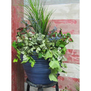 15 in. Ashton Large Brushed Denim Blue High-Density Resin Planter (15 in. D x 11.7 in. H)