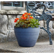 15 in. Ashton Large Brushed Denim Blue High-Density Resin Planter (15 in. D x 11.7 in. H)