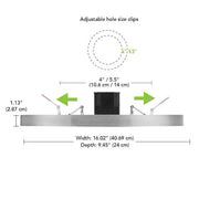 Flexinstall Oval 16 in. Brushed Nickel Indoor Integrated LED Recessed Ceiling Light with 5CCT Plus DuoBright