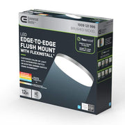 Flexinstall LED 12 in. Brushed Nickel Edge to Edge Recessed Ceiling Light for Home with 5CCT + DuoBright Dimming