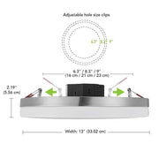 Flexinstall LED 12 in. Brushed Nickel Edge to Edge Recessed Ceiling Light for Home with 5CCT + DuoBright Dimming