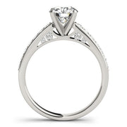 14k White Gold Single Row Prong Set Diamond Engagement Ring (1 3/8 cttw)