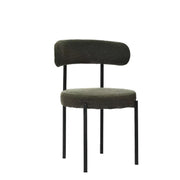 Set of 2 Mid-Century Modern Boucle Dining Chairs
