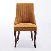 Set of 2 Rayon Cloth Flocking Linen Dining Chairs