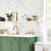 LuxeCraft Calacatta Gold Marble 8 in. x 24 in. Glazed Ceramic Wall Tile (1.33 sq. ft./Each)