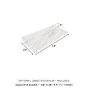 4 ft. L x 25 in. D Engineered Composite Countertop in Calcutta Blanc with Satin Finish