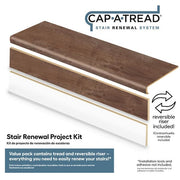 Calusa/Frogtown Valley Walnut 47 in. L x 12.15 in. W x 2.28 in. T Vinyl Stair Tread and Reversible Riser Kit