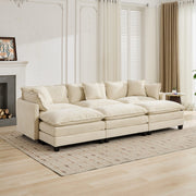Cloud3 Seats  Sofa (Ottoman is not included)Chenille Fabric in Beige