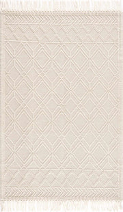 Ramsbury Beige Trellis Wool Rug