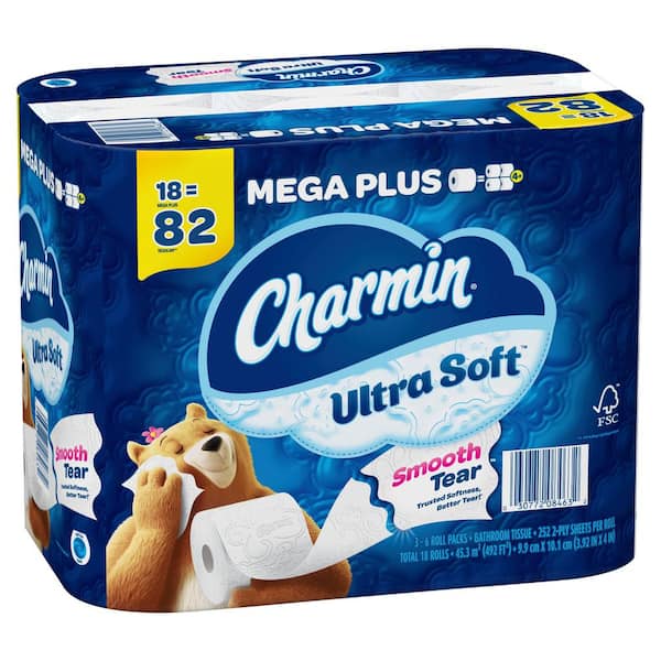 Ultra-Soft Smooth Tear Toilet Paper Rolls (18 Mega Plus Rolls) - Thumbnail 5