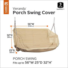 Veranda Porch Swing Cover - Durable and Water Resistant Outdoor Furniture Cover