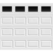 Classic Steel Short Panel 8 ft x 7 ft Insulated 6.5 R-Value  White Garage Door with Windows