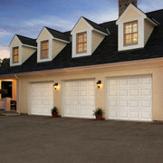 Classic Steel Short Panel 8 ft x 7 ft Insulated 6.5 R-Value  White Garage Door with Windows