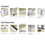 Classic Steel Short Panel 8 ft x 7 ft Insulated 6.5 R-Value  White Garage Door with Windows