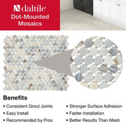 Lamora Marble Coastal Blue 11 in. x 13 in. Glazed Ceramic Penny Round Mosaic Tile (1.06 sq. ft./each)