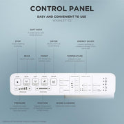 C2 Washlet Electric Heated Bidet Toilet Seat for Elongated Toilet in Cotton White