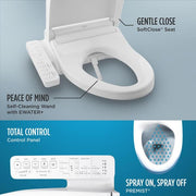 C2 Washlet Electric Heated Bidet Toilet Seat for Elongated Toilet in Cotton White