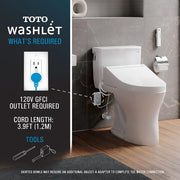 C2 Washlet Electric Heated Bidet Toilet Seat for Elongated Toilet in Cotton White
