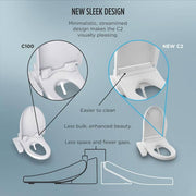 C2 Washlet Electric Heated Bidet Toilet Seat for Elongated Toilet in Cotton White