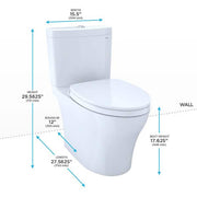 Aquia IV 12 in. Rough In 2-Piece 0.9/1.28 GPF Dual Flush Elongated Toilet Comfort Height in Cotton White Seat Included