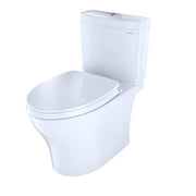Aquia IV 12 in. Rough In 2-Piece 0.9/1.28 GPF Dual Flush Elongated Toilet Comfort Height in Cotton White Seat Included