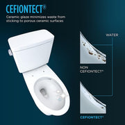 Drake 10 in. Rough In Two-Piece 1.6 GPF Single Flush Elongated Toilet in Cotton White, SoftClose Seat Included