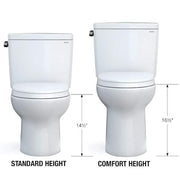 Drake 10 in. Rough In Two-Piece 1.6 GPF Single Flush Elongated Toilet in Cotton White, SoftClose Seat Included