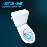 Drake 10 in. Rough In Two-Piece 1.6 GPF Single Flush Elongated Toilet in Cotton White, SoftClose Seat Included