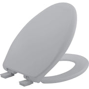 Affinity Elongated Soft Close Plastic Closed Front Toilet Seat in Country Grey Removes for Easy Cleaning, Never Loosens
