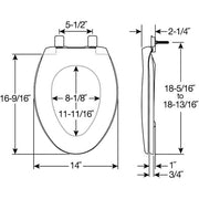 Affinity Elongated Soft Close Plastic Closed Front Toilet Seat in Country Grey Removes for Easy Cleaning, Never Loosens