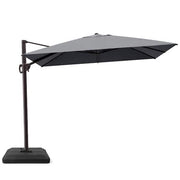 11 ft. x 9 ft. Rectangular Outdoor Cantilever Patio Umbrella in Dark Gray with 4-Piece 220 lbs. HDPE Base