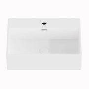 Siena 20 in. W x 15 in. D x 6 in. H Wall Mounted Bathroom Sink w/ Overflow Hole and Faucet Hole in White Vitreous China