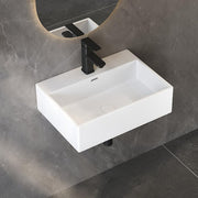 Siena 20 in. W x 15 in. D x 6 in. H Wall Mounted Bathroom Sink w/ Overflow Hole and Faucet Hole in White Vitreous China