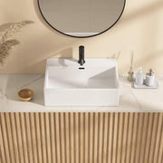 Siena 20 in. W x 15 in. D x 6 in. H Wall Mounted Bathroom Sink w/ Overflow Hole and Faucet Hole in White Vitreous China