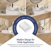 Siena 20 in. W x 15 in. D x 6 in. H Wall Mounted Bathroom Sink w/ Overflow Hole and Faucet Hole in White Vitreous China