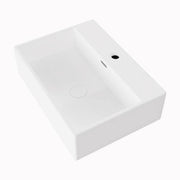 Siena 20 in. W x 15 in. D x 6 in. H Wall Mounted Bathroom Sink w/ Overflow Hole and Faucet Hole in White Vitreous China