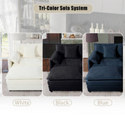 Modern Chenille Oversized Deep Seat Sectional Sofa