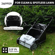 Walk-Behind Outdoor Hand Push lawn Sweeper 3.5 cu. ft. Hopper Bag and 21 in. Sweeping Width in Gray