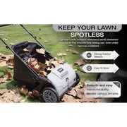 Walk-Behind Outdoor Hand Push lawn Sweeper 3.5 cu. ft. Hopper Bag and 21 in. Sweeping Width in Gray