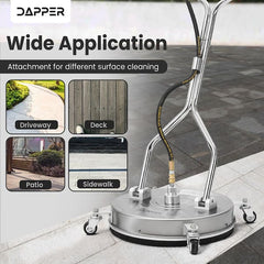 24 in. 4350 PSI Pressure Washer Surface Cleaner with 2 Hose Adapters
