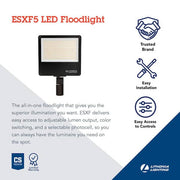 Contractor Select ESXF5 1000-Watt Equivalence Switchable Lumens and CCT Bronze Outdoor Integrated LED Flood Light