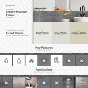 Shadow Mountain Gray 11.375 in. x 12.25 in. Penny Round Matte Porcelain Wall and Floor Mosaic Tile (0.967 sq. ft./Each)