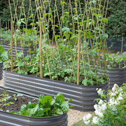 8 ft. x 2 ft. x 1.4 ft. Galvanized Raised Garden Bed 9-in-1 Planter Box Outdoor, Dark Gray