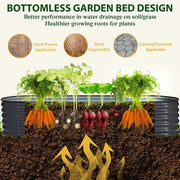 8 ft. x 2 ft. x 1.4 ft. Galvanized Raised Garden Bed 9-in-1 Planter Box Outdoor, Dark Gray