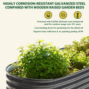 8 ft. x 2 ft. x 1.4 ft. Galvanized Raised Garden Bed 9-in-1 Planter Box Outdoor, Dark Gray